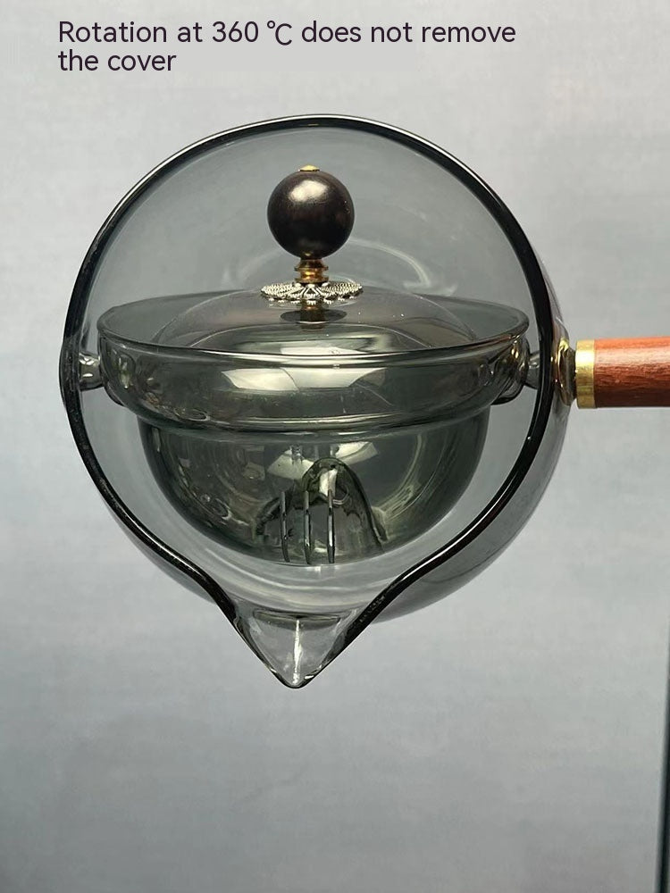 Semi-automatic Rotary Heat-resistant Glass Teapot Lazy Tea Making