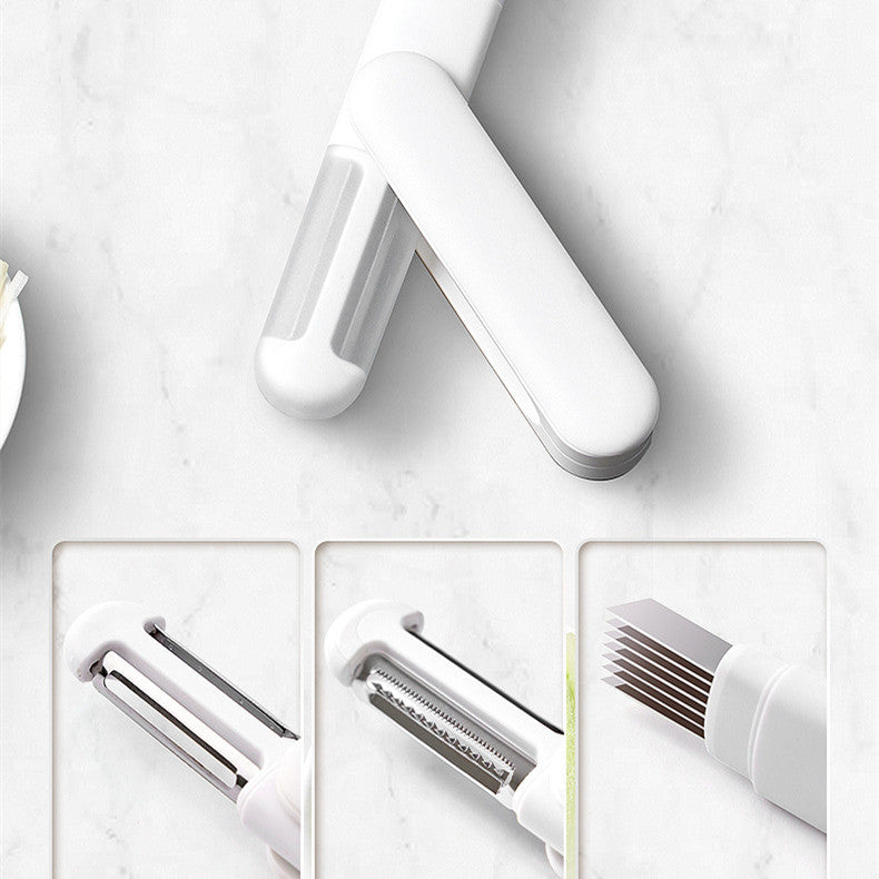 3 In 1 Multifunctional Rotary Paring Knife 360 Rotating Stainless Steel Peeler