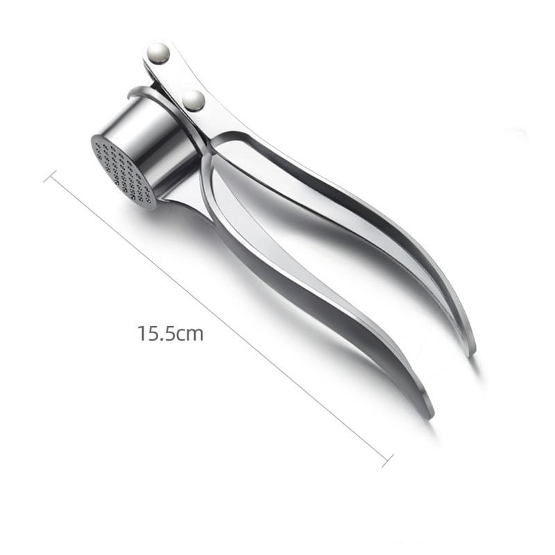 Stainless steel garlic squeezer