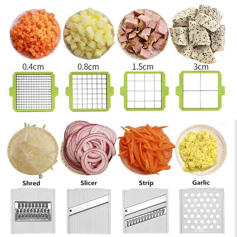 Multifunction Vegetable Slicer shredder with 8 Dicing Blades