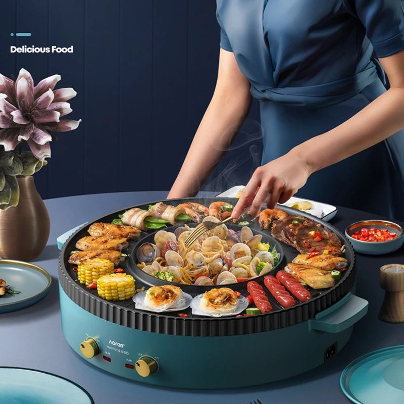 Multi-Function Hot Pot Barbecue One-Piece Pot Home Baking
