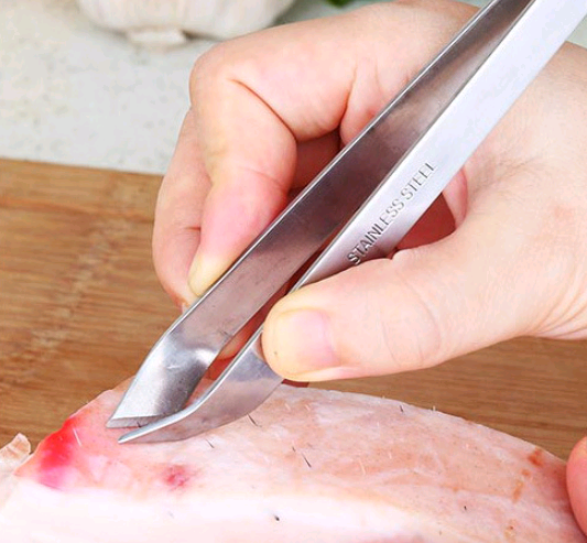 Stainless steel plucking tweezers kitchen gadgets fish bone pliers
