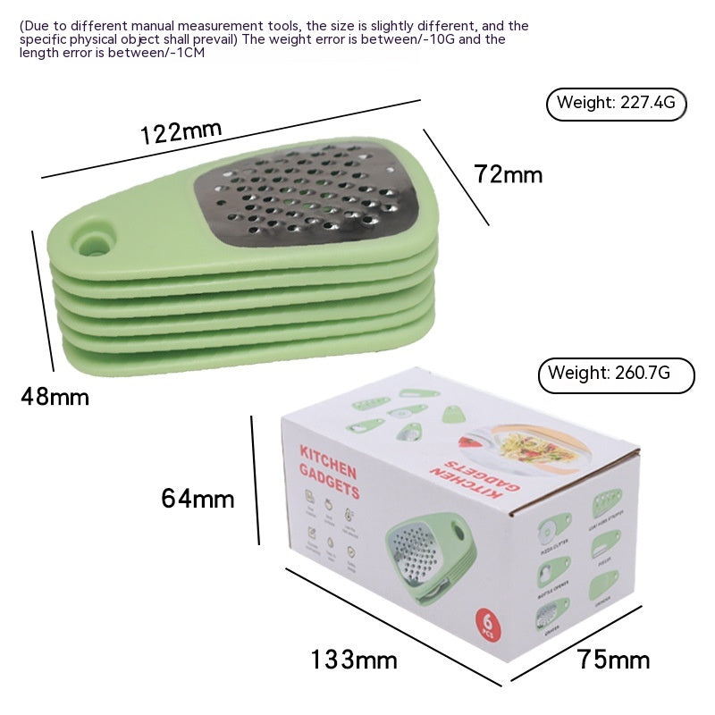 Kitchen Gadget Set 6 Slicing Knife Peeler Multifunctional Slicer