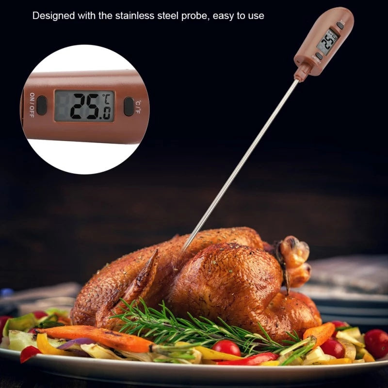 Digital Cooking Thermometer Double Use Silicone Scraper