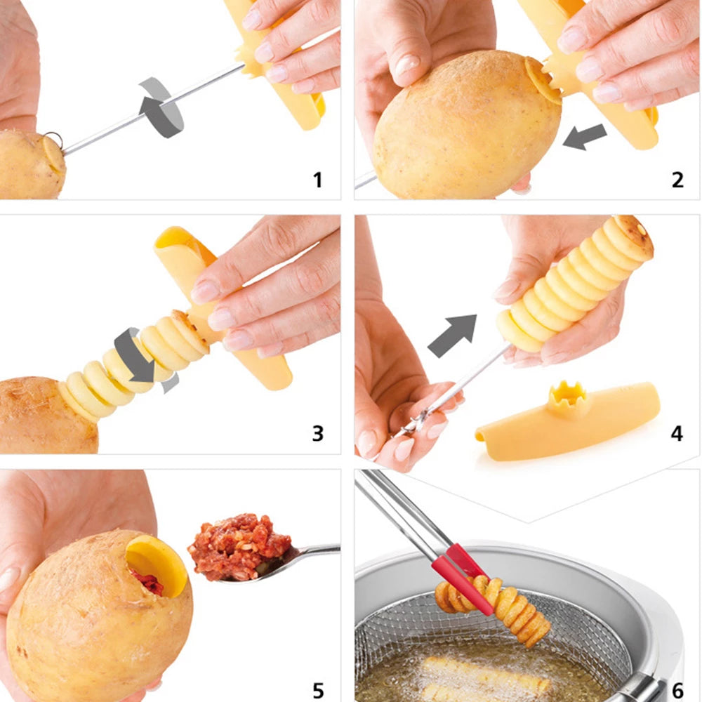 Potato Tower Chip Slicer Spiral Machine Spiral Slicer Tornado Twister