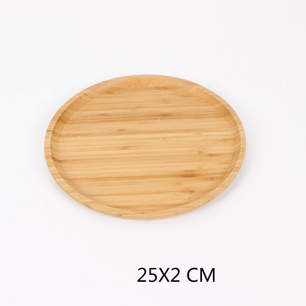 Wooden Bamboo Serving Tray Tea Cup Saucer Trays Fruit Plate