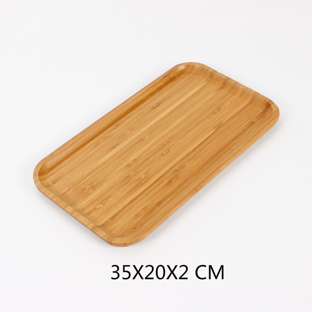 Wooden Bamboo Serving Tray Tea Cup Saucer Trays Fruit Plate