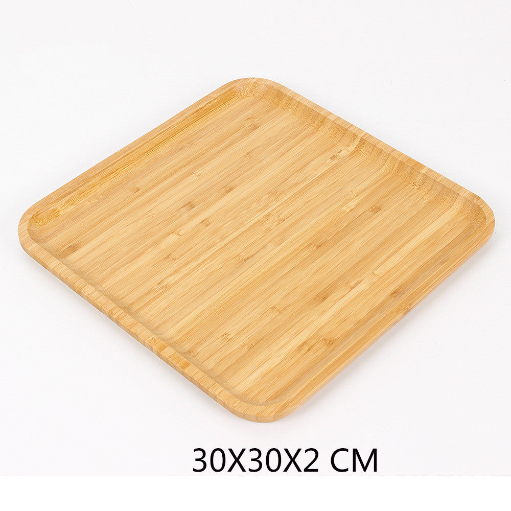 Wooden Bamboo Serving Tray Tea Cup Saucer Trays Fruit Plate