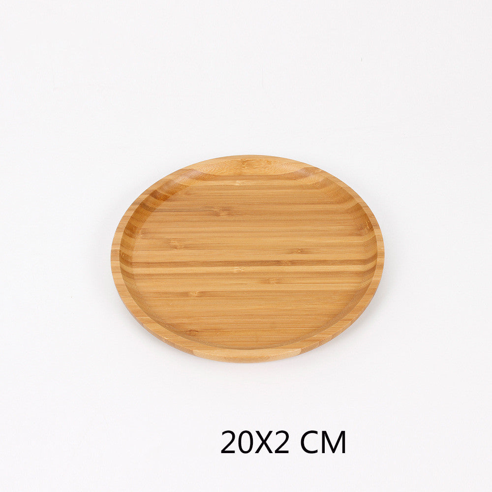 Wooden Bamboo Serving Tray Tea Cup Saucer Trays Fruit Plate