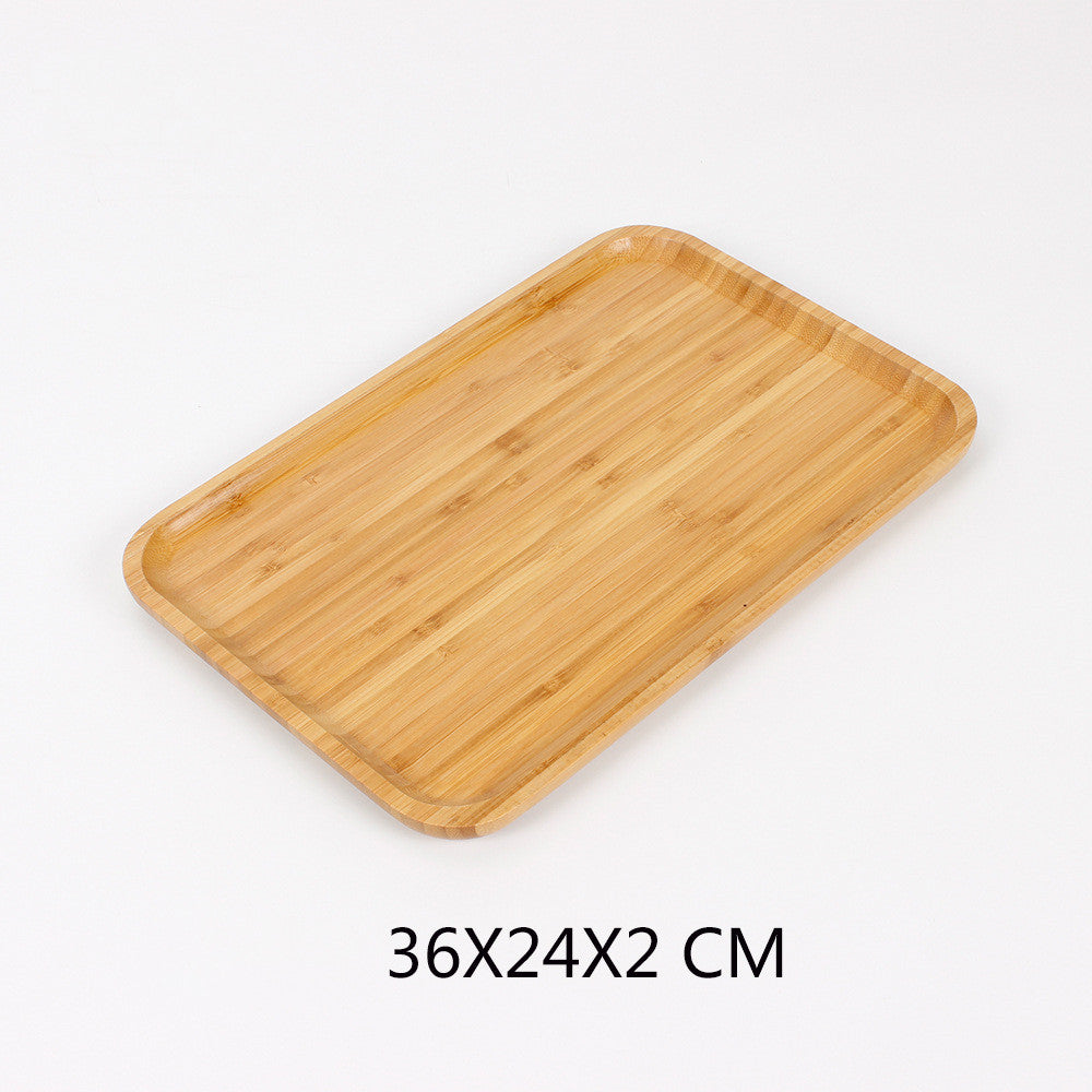 Wooden Bamboo Serving Tray Tea Cup Saucer Trays Fruit Plate