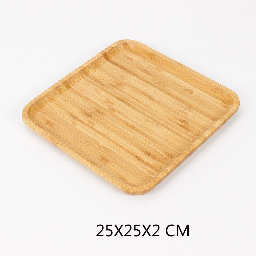 Wooden Bamboo Serving Tray Tea Cup Saucer Trays Fruit Plate