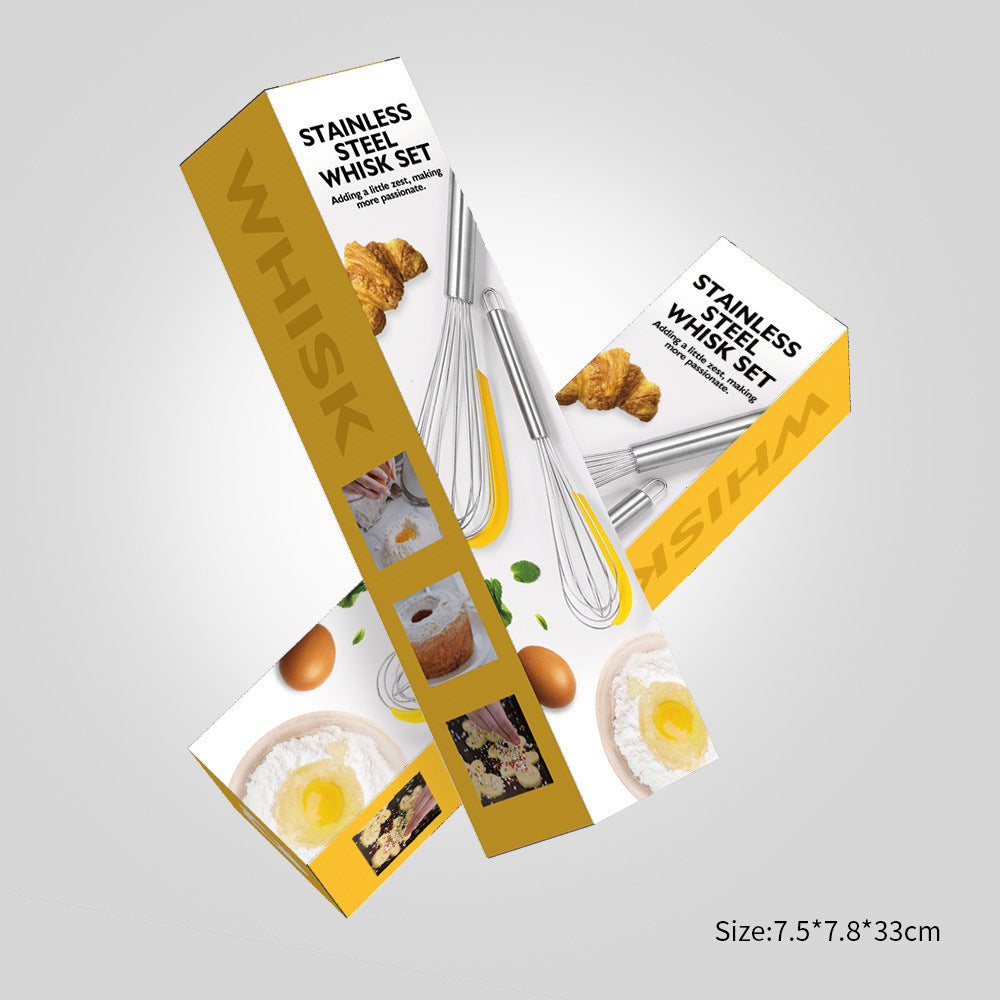 3pc Stainless Steel Balloon Wire Whisk Manual Egg Beater Mixer