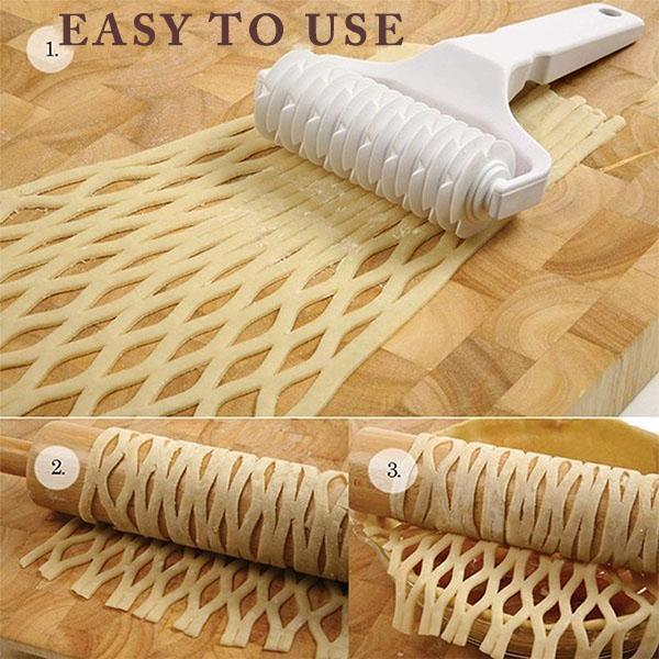 Kitchen Pizza Roller Pin Bread Hole Puncher Dough Crimper