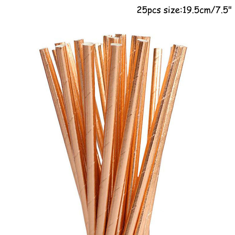 Rose Gold Paper Cups And Trays Disposable Party Supplies