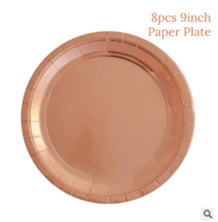 Rose Gold Paper Cups And Trays Disposable Party Supplies