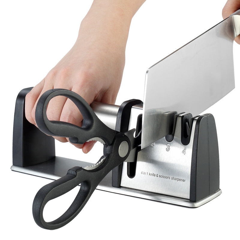 4 In 1 Knife Sharpener 3 Stages Kitchen Grinding Machine Knife Sharpening