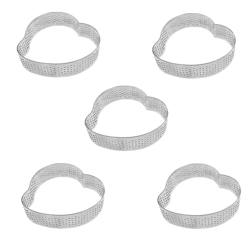 Heart-Shaped Tart Circle Perforated Pastry Bake