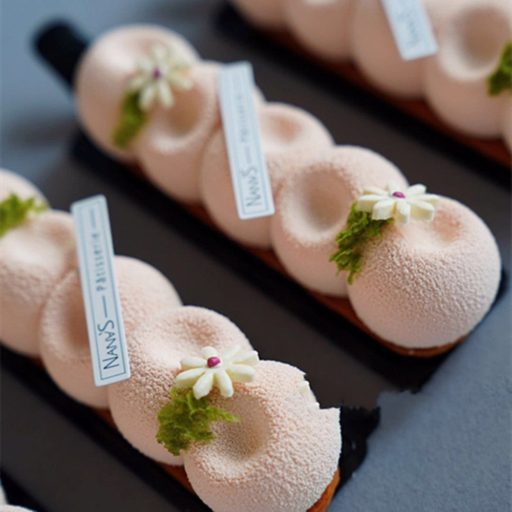 6 Concave Ball Strips French Pastry Mousse Cake Silicone Mold