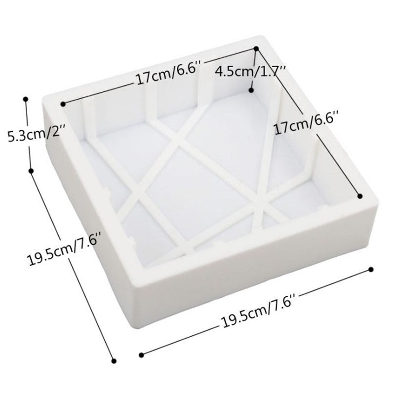 Geometric square pastry mold
