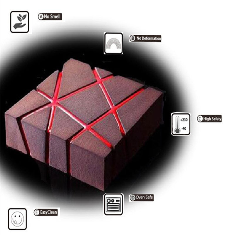 Geometric square pastry mold