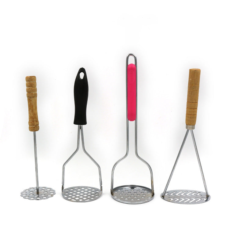 Manual Potato Masher With Wooden Handle Kitchen Gadget