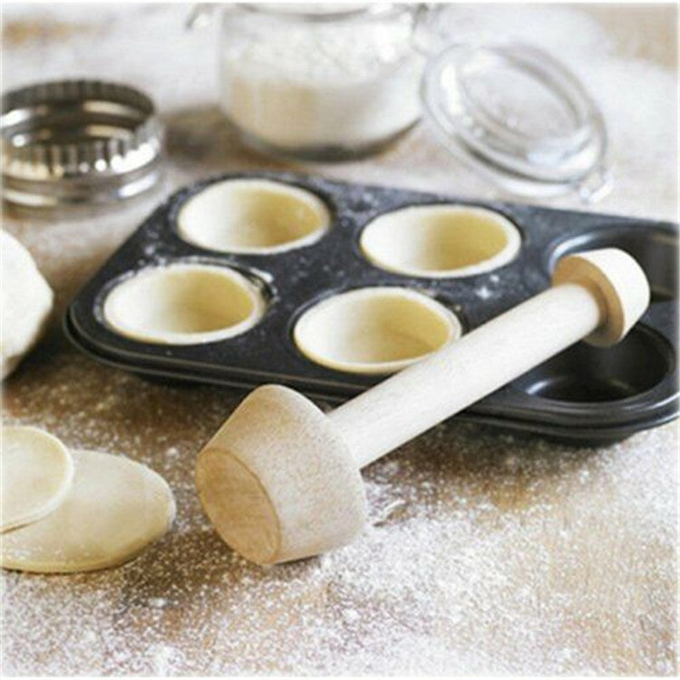 Wood Tart Tamper Double Side Wooden Pastry Egg Tart Pusher