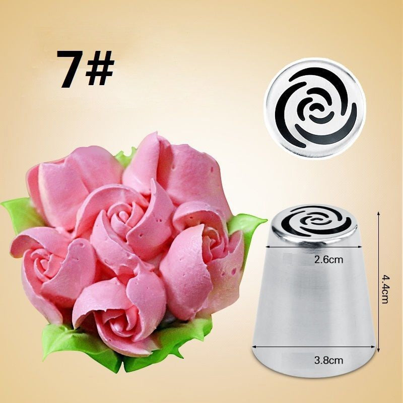 7 Pcs Cream Stainless Steel Russian Icing Piping Nozzle for polishing Pastry