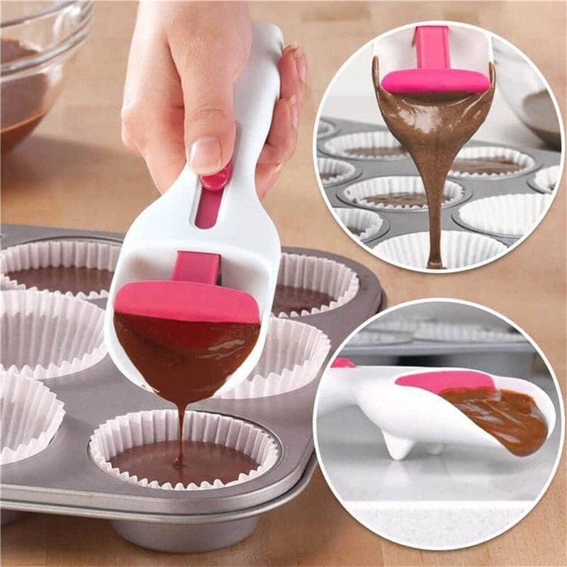 Cake Batter Scoop Can Push Labor-saving Cupcake Spoon Measuring