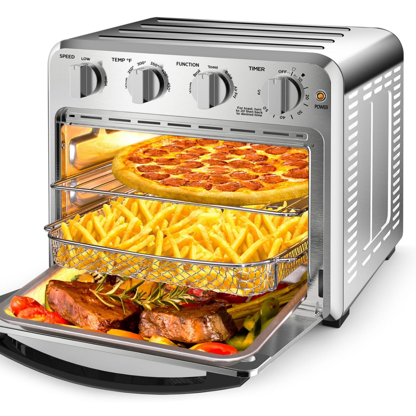 Geek Chef Air Fryer Toaster Oven Combo 4 Slice Toaster Convection Air Fryer