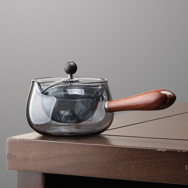Semi-automatic Rotary Heat-resistant Glass Teapot Lazy Tea Making