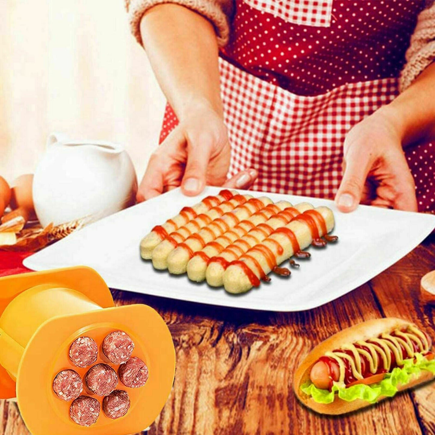 Hot Dog Maker Meat Strip Squeezer Plastic DIY Meat Sausage