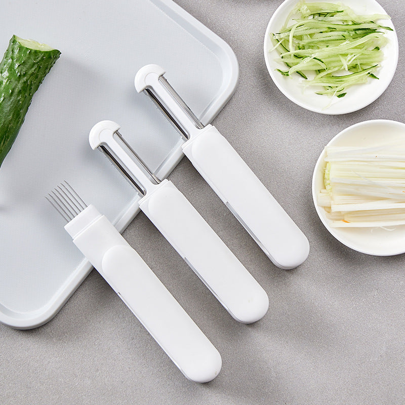 3 In 1 Multifunctional Rotary Paring Knife 360 Rotating Stainless Steel Peeler
