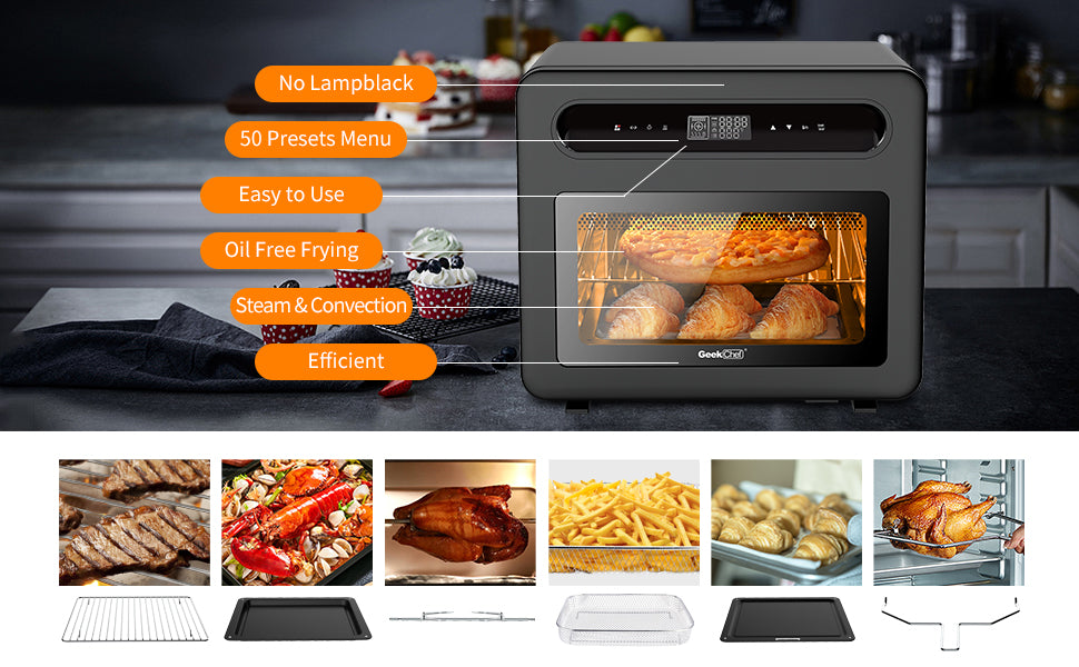 Steam Convection Oven Countertop Cooking Presets