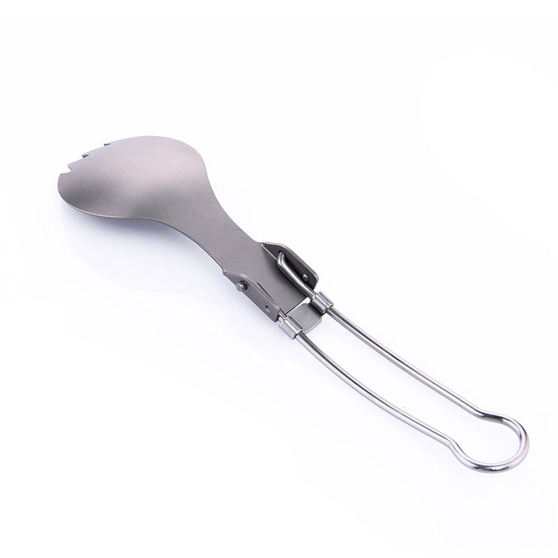 Pure Titanium Foldable Fork And Spoon Two In One