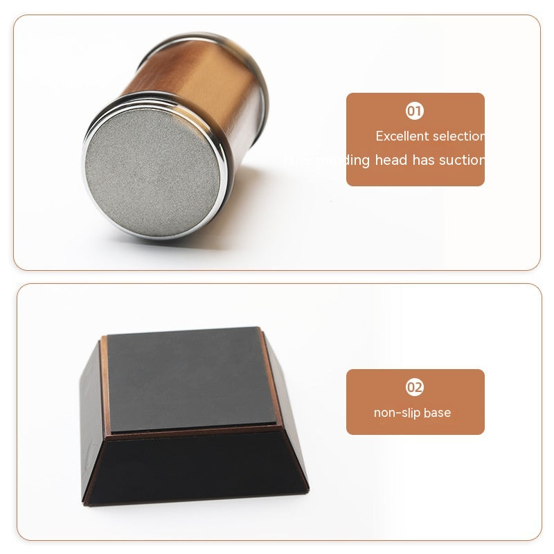 Household Kitchen Sharpening Stone Set With Wooden Roller Gold