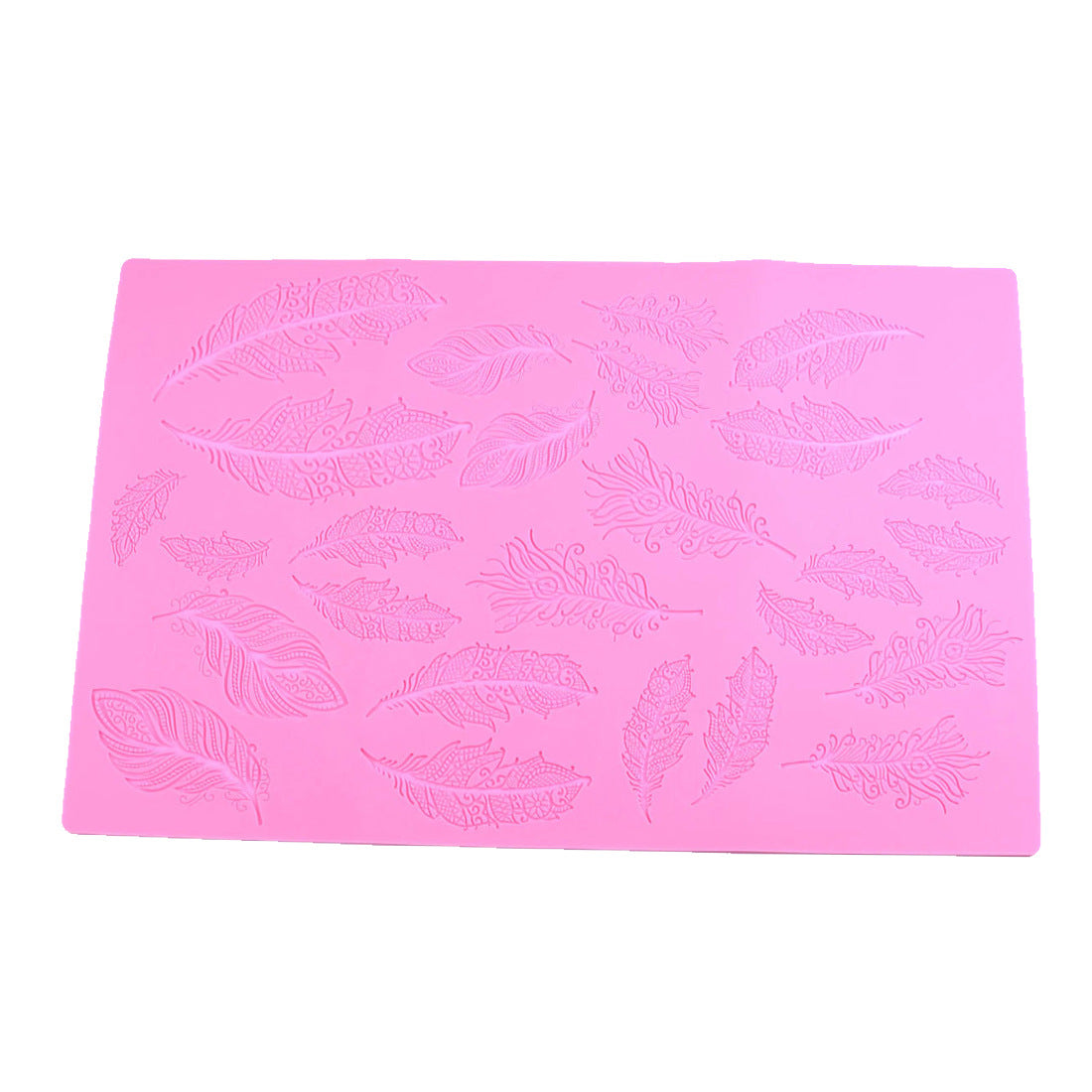 Retro Lace Feather Texture Pastry Wedding Dessert Table Decoration Silicone Mold