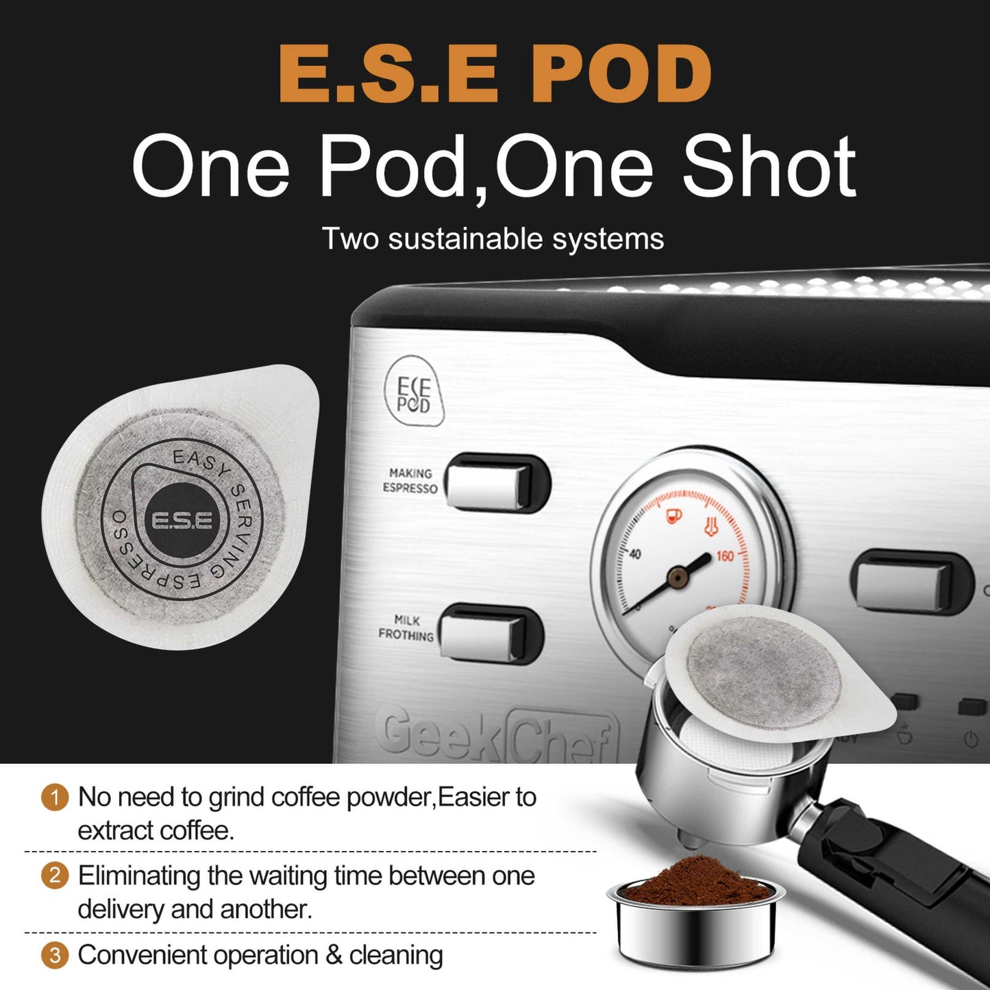Espresso Machine 20 Bar Pressure Cappuccino Latte Maker Coffee