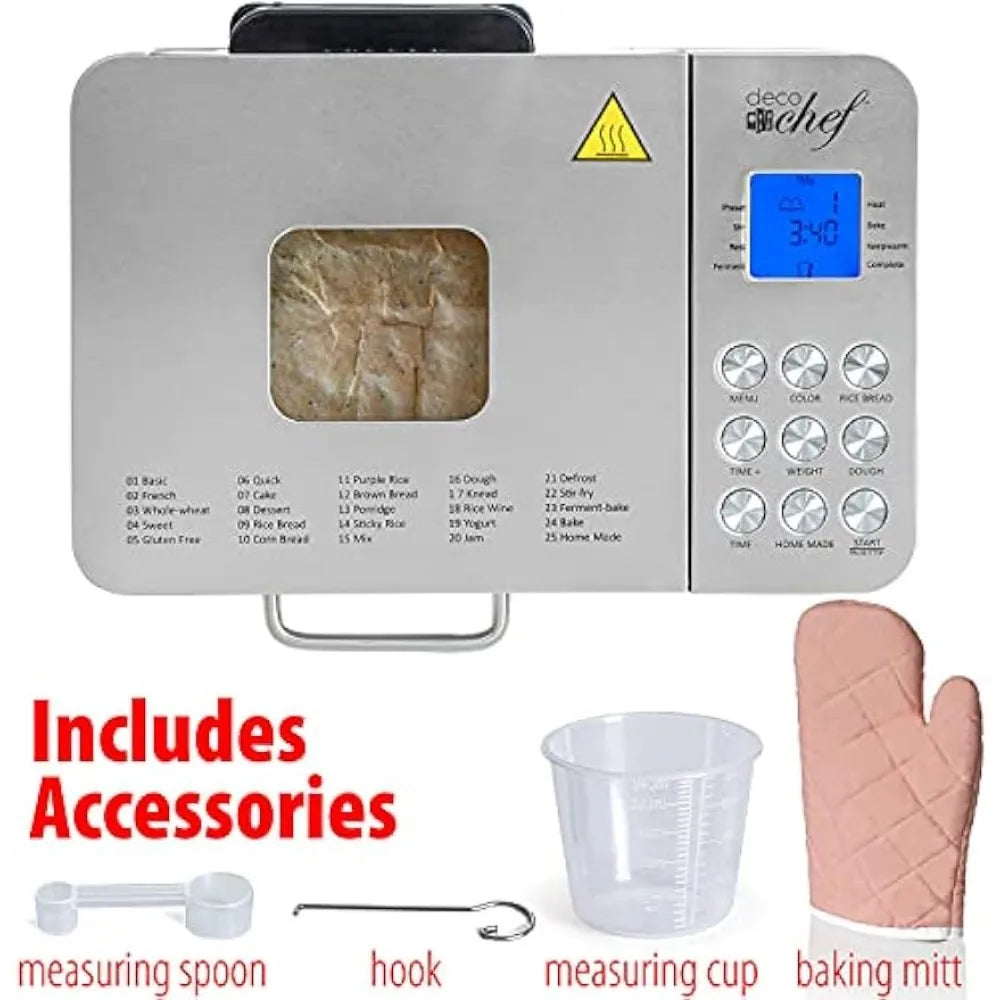 Stainless Steel Bread Maker Smart Cooking Programs
