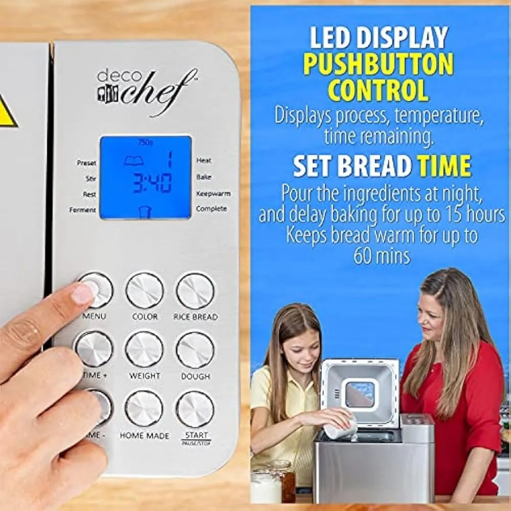 Stainless Steel Bread Maker Smart Cooking Programs