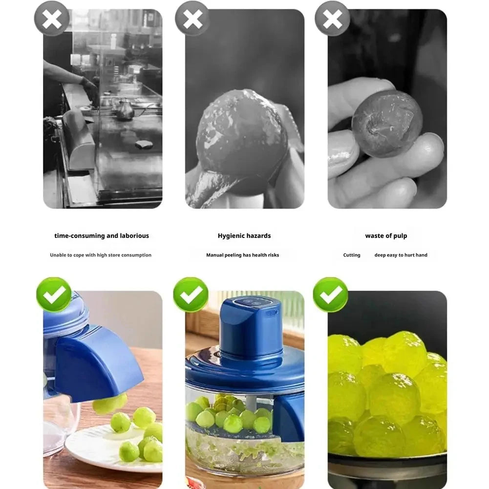 Automatic Electric Grape Peeler Machine - Hands-Free