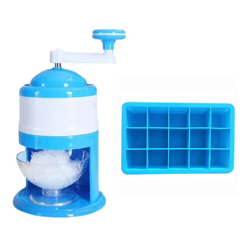 Hand Crank Ice Shaver Machine - Snow Cone Crusher & Slushy