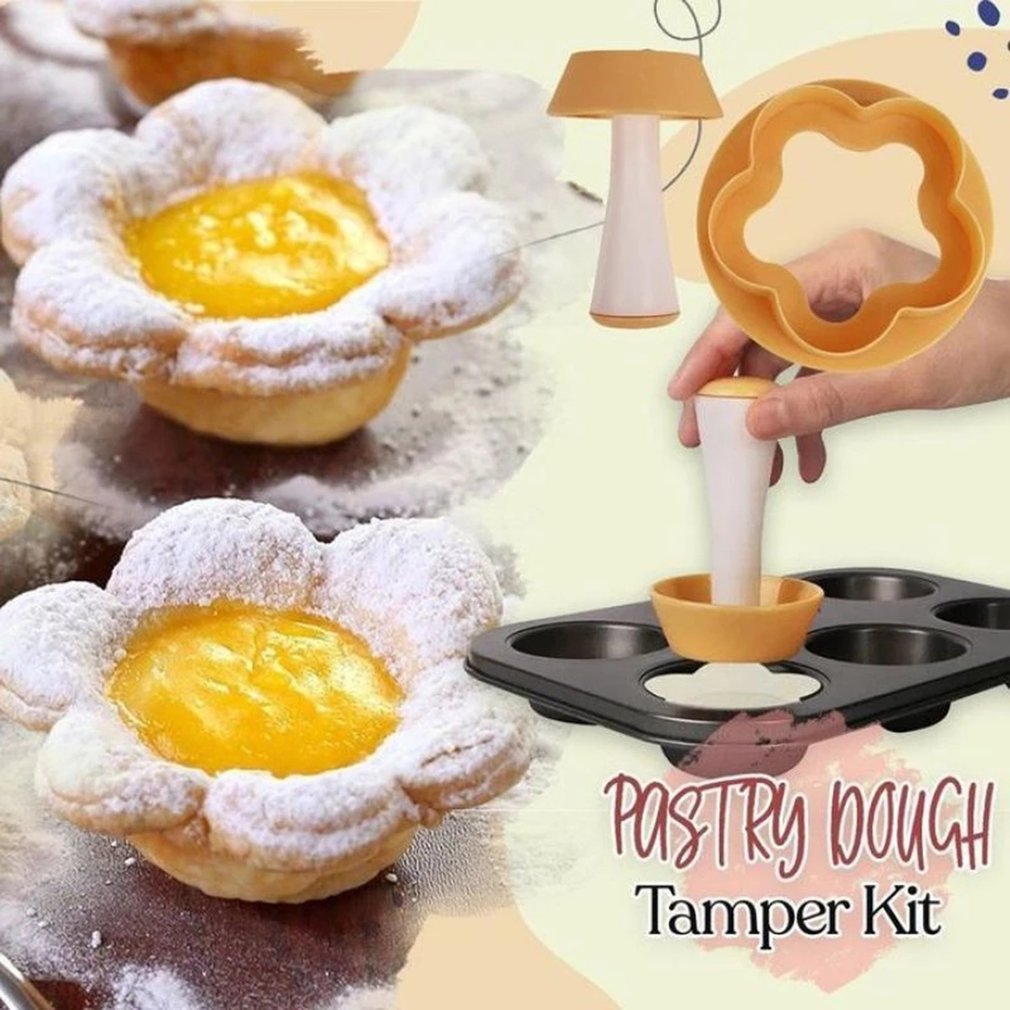Plastic Pastry Tamper Tart Shell Molds Cake Cutter Flower