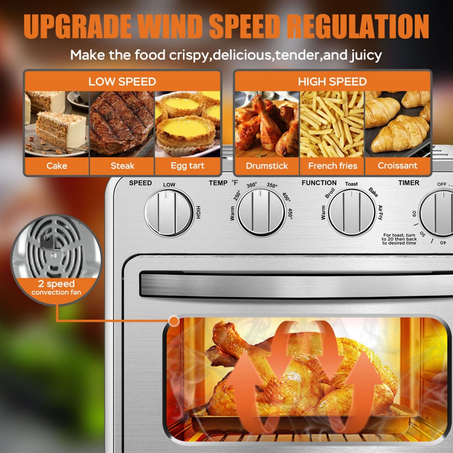 Geek Chef Air Fryer Toaster Oven Combo 4 Slice Toaster Convection Air Fryer