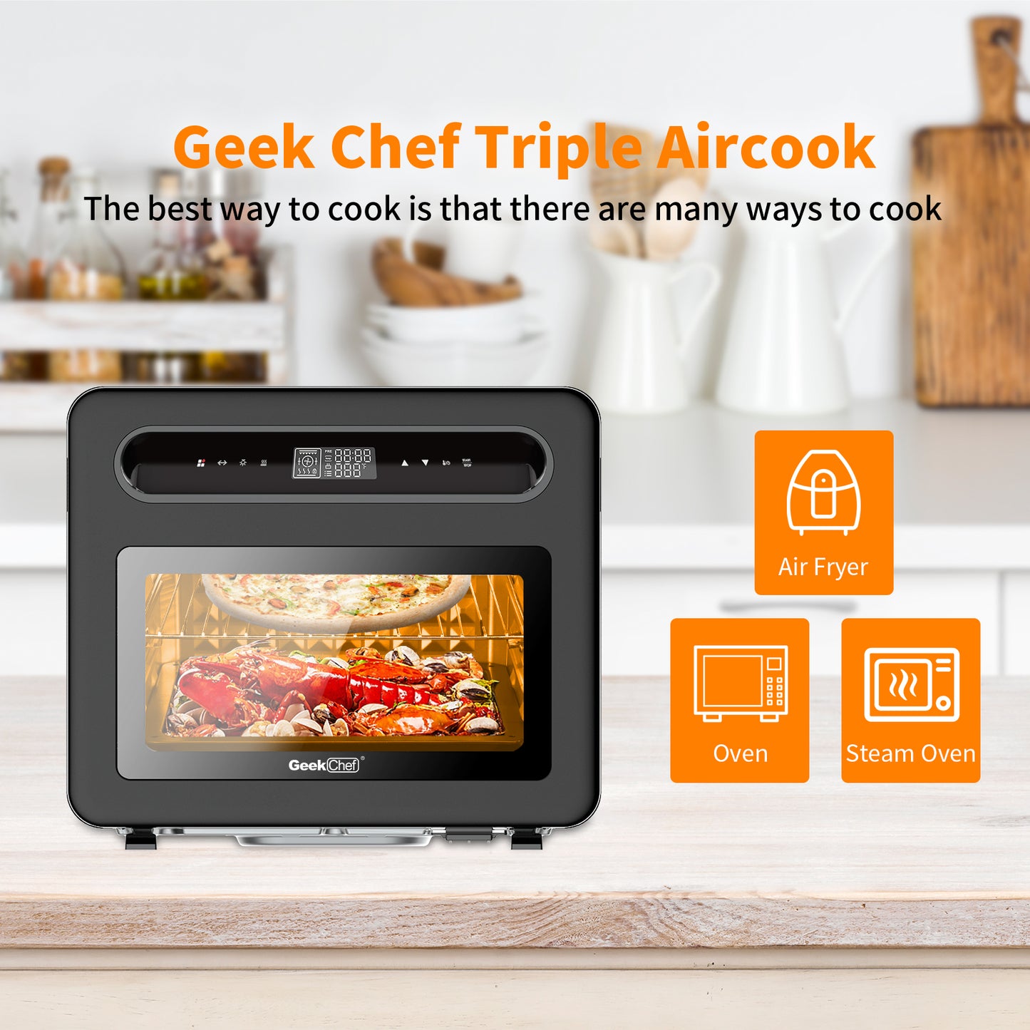 Steam Convection Oven Countertop Cooking Presets