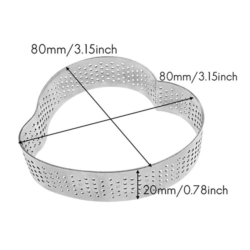Heart-Shaped Tart Circle Perforated Pastry Bake