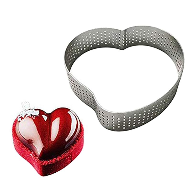 Heart-Shaped Tart Circle Perforated Pastry Bake