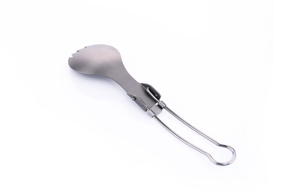 Pure Titanium Foldable Fork And Spoon Two In One