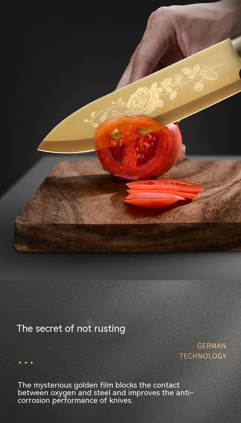 Gold Kitchen Household Alloy Bone Cutting Slice Knife Set