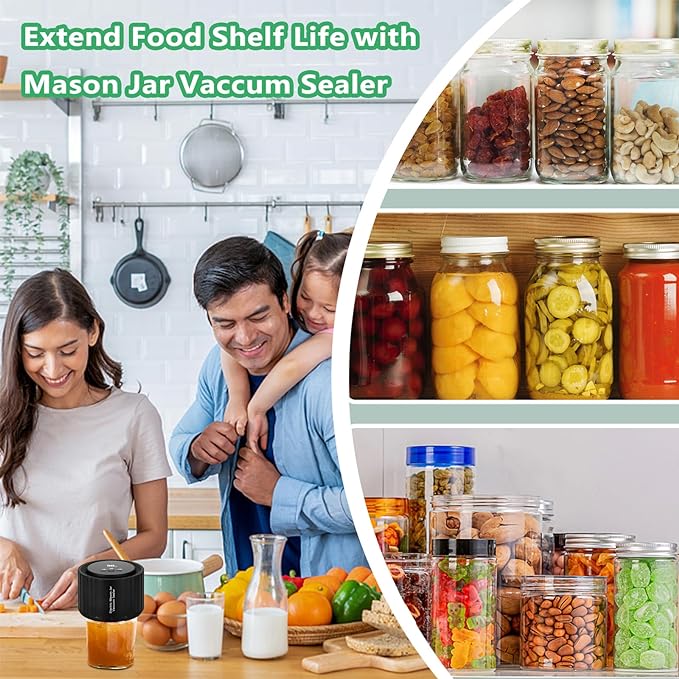 Electric Mason Jar Vacuum Sealer - BINZET Mason Jar Vacuum Sealing
