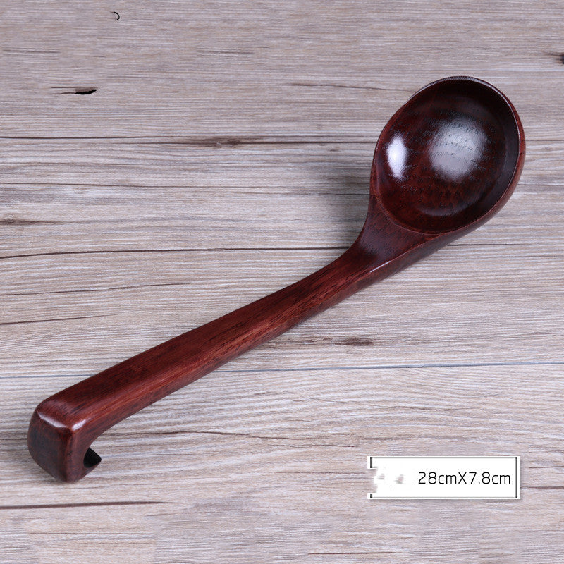 Kitchen Long Handle Old Paint Hook Big Curved Wooden Spoon
